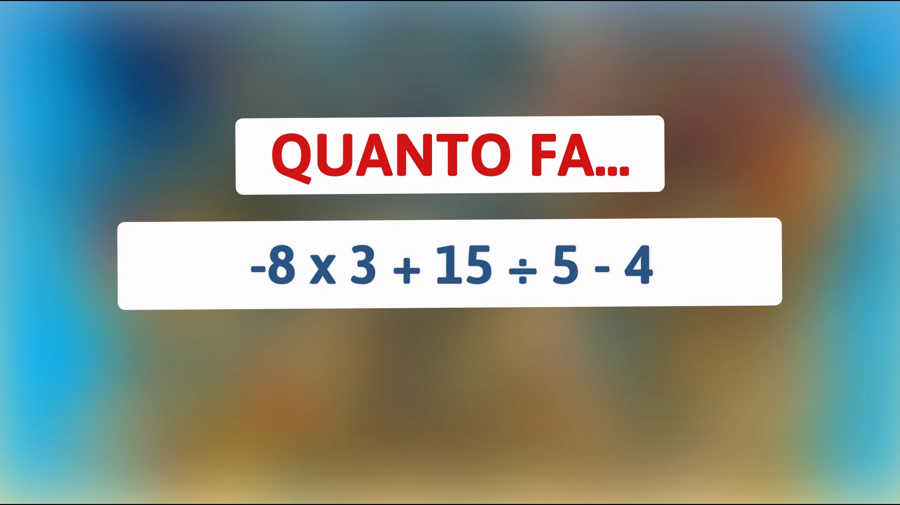 Risolvi questo enigma matematico: solo il 5% delle menti più brillanti riesce a calcolare il risultato corretto! Sei uno di loro?"