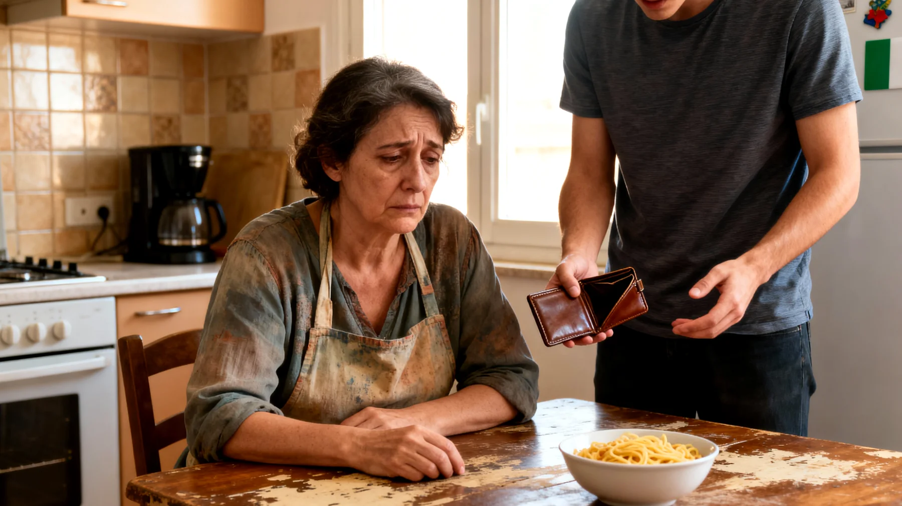 Mamma che fatica a stabilire confini sani con i figli giovani adulti per eccessiva permissività, creando dipendenza economica ed emotiva e ritardando la loro piena autonomia"