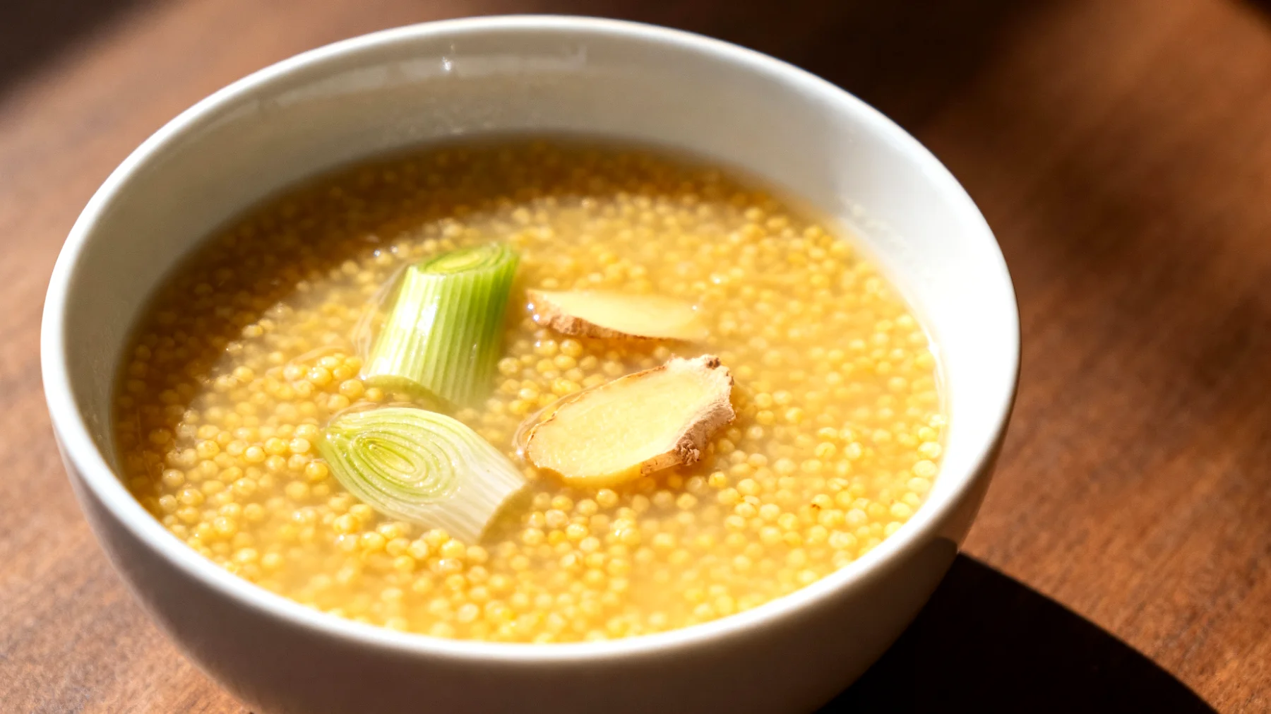 Zuppa di miglio con finocchio e zenzero"